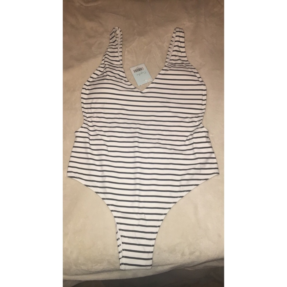 Cupshe striped one piece NWT